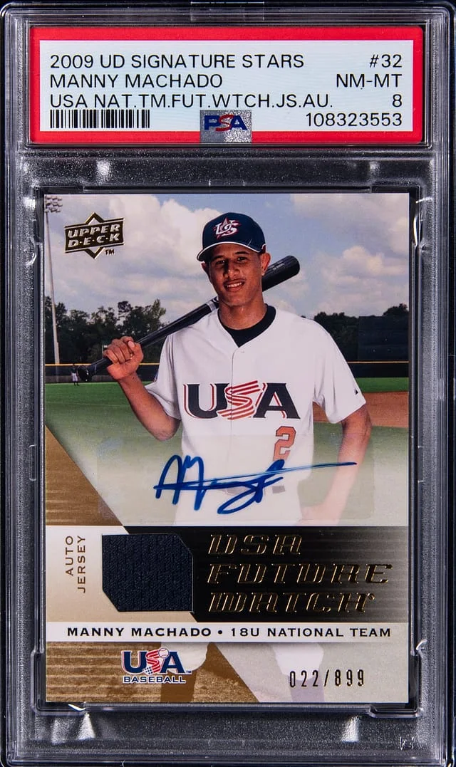 2009 Upper Deck Manny Machado Signature Stars USA National Team Future Watch Jersey Autographs #UFWA-32 card image