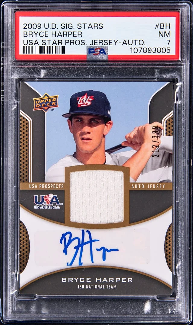 2009 Upper Deck Signature Stars USA Star Prospects Jersey Autographs BH Bryce Harper #no-number card image