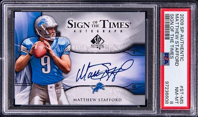 2009 Upper Deck SP Authentic Matthew Stafford Sign Of The Times #ST-MS card image