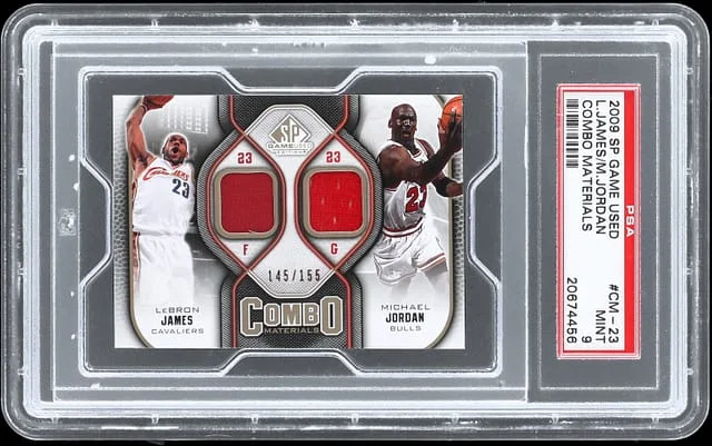 2009 Upper Deck SP Game Used Michael Jordan/LeBron James Combo Materials #CM-23 card image