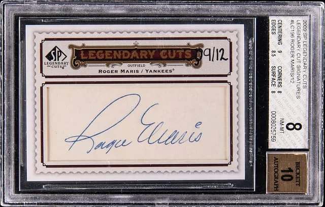 2009 Upper Deck SP Legendary Cuts Roger Maris Legendary Cut Signatures #LC-196 card image