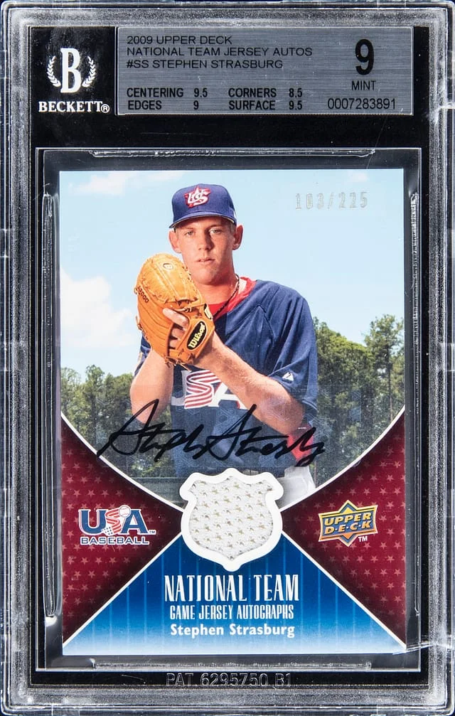 2009 Upper Deck Stephen Strasburg National Team Jersey Autograph #USA-SS card image