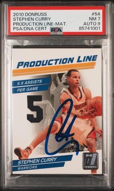 2010-11 Donruss Stephen Curry Production Line Materials #54 card image