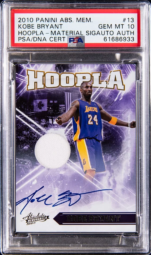 2010-11 Panini Absolute Kobe Bryant Memorabilia Hoopla Material Signatures #13 card image
