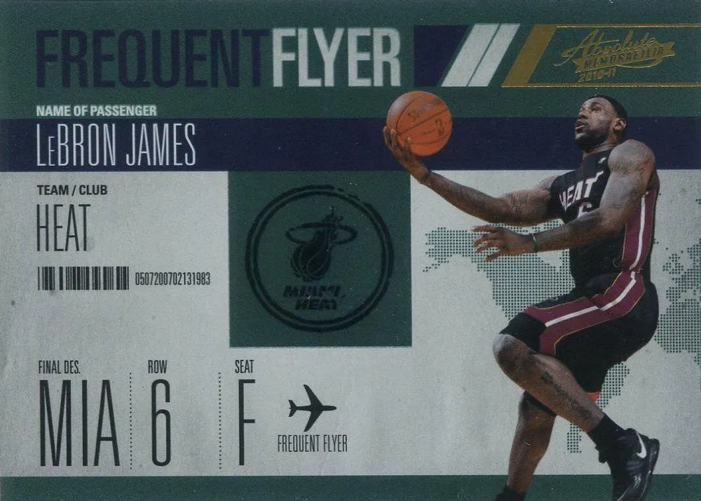 2010-11 Panini Absolute Memorabilia Lebron James Frequent Flyer #1 card image