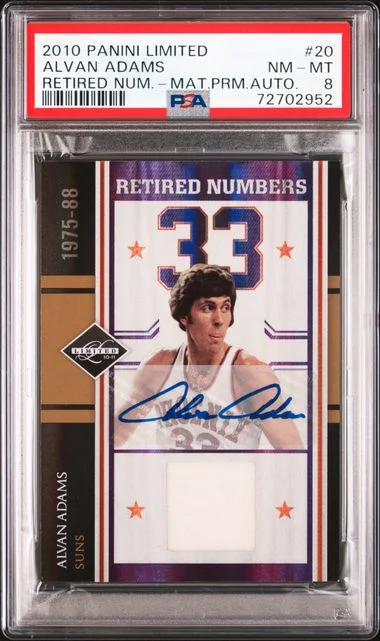 2010-11 Panini Alvan Adams Limited Retired Numbers Material Autograph #20 card image