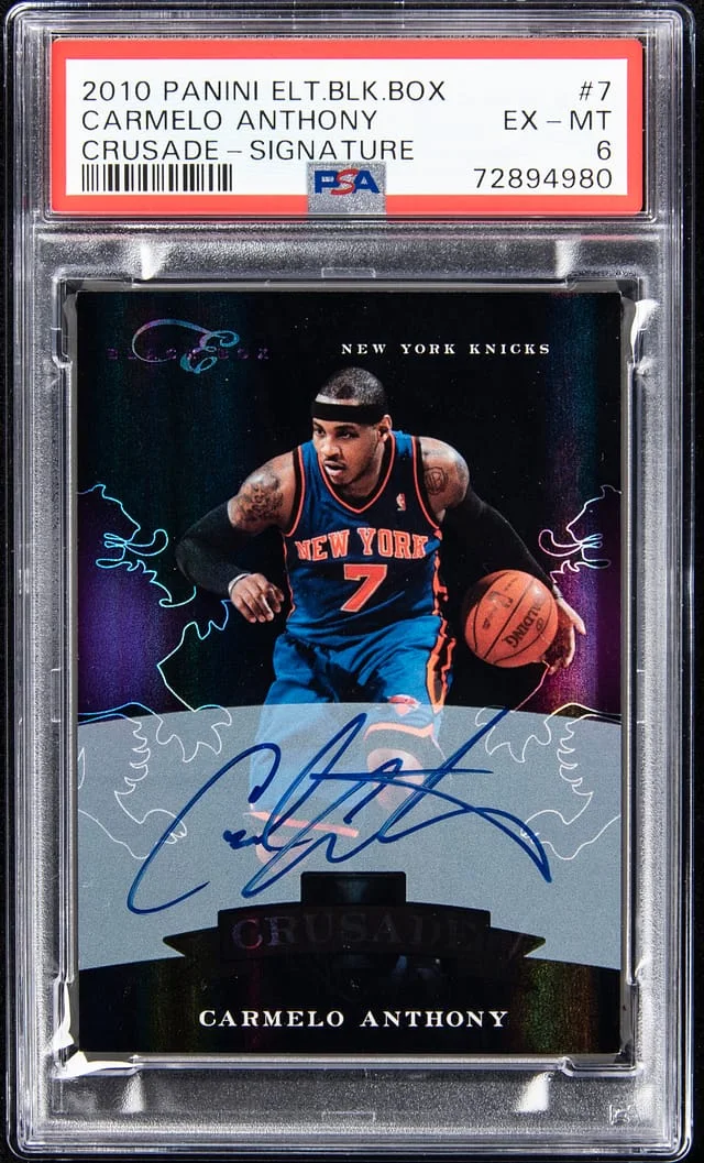 2010-11 Panini Elite Carmelo Anthony Black Box Crusade Signature #7 card image
