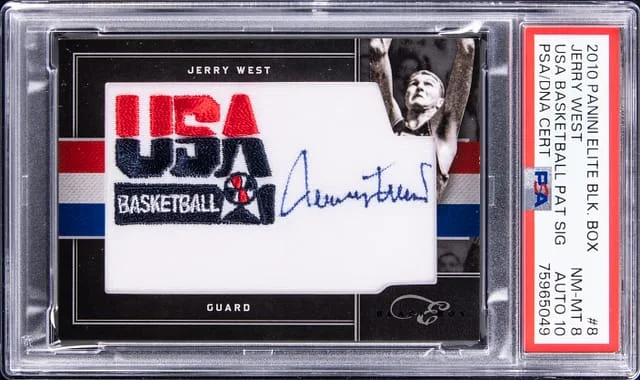 2010-11 Panini Elite Jerry West Black Box USA Basketballl Patch Signature #8 card image