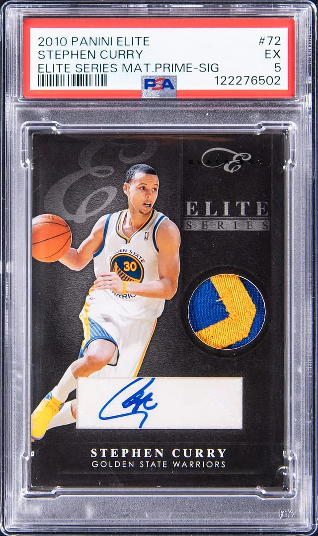 2010-11 Panini Elite Stephen Curry Black Box Elite Series Materials Prime Signatures #72 card image