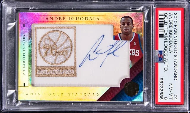 2010-11 Panini Gold Standard Andre Iguodala Gold Team Logos Autograph #4 card image