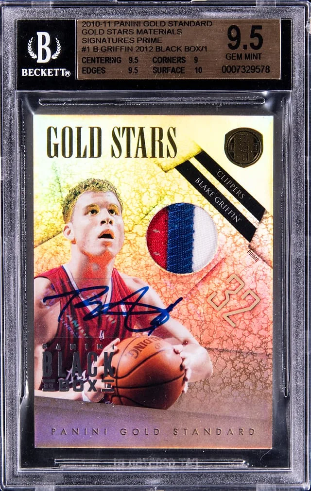 2010-11 Panini Gold Standard Blake Griffin Gold Stars Materials Signatures Prime Black Box #1 card image