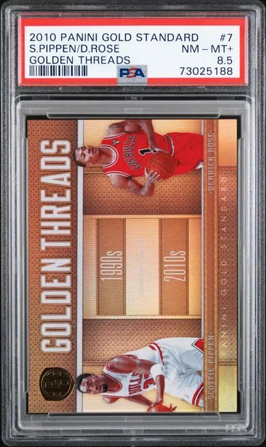 2010-11 Panini Gold Standard Derrick Rose/Scottie Pippen Golden Threads #7 card image