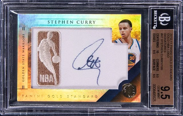 2010-11 Panini Gold Standard Stephen Curry Gold Nuggets Material Autograph #47 card image