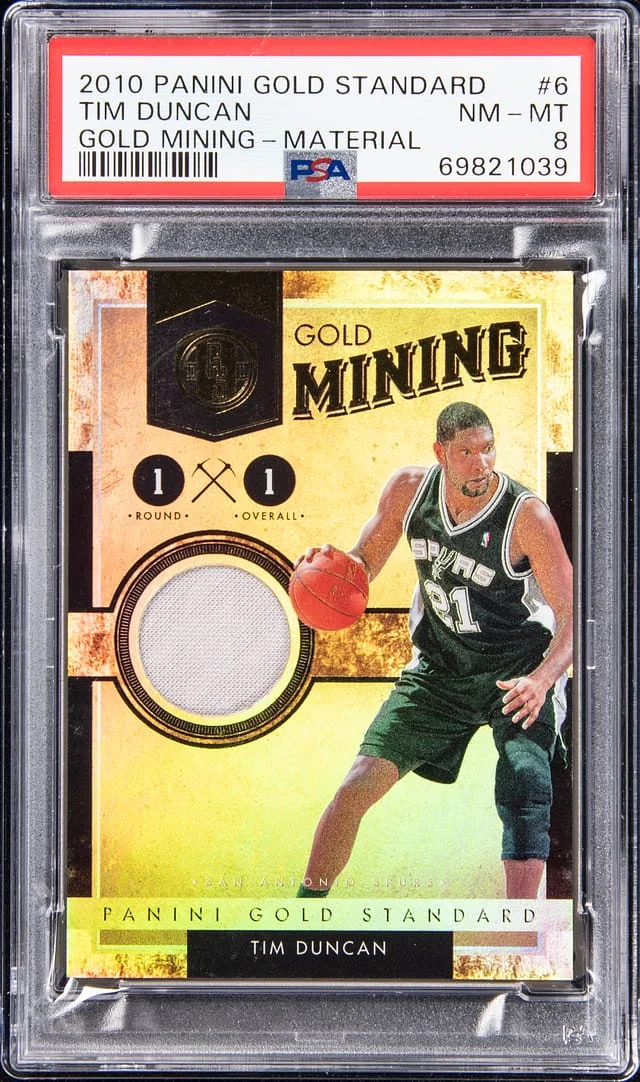 2010-11 Panini Gold Standard Tim Duncan Game-Used Gold Mining-Material #6 card image