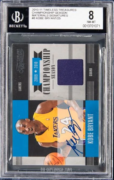 2010-11 Panini Kobe Bryant Threads Triple Threat Autographs #8 card image
