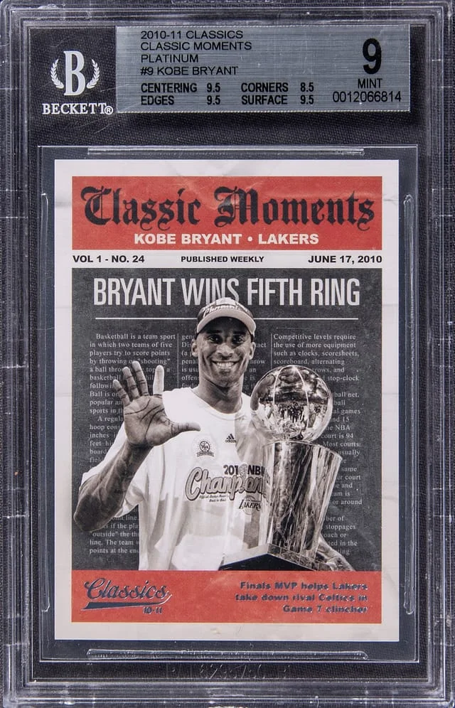 2010-11 Panini Kobe Bryant Classics Classic Moments Platinum #9 card image