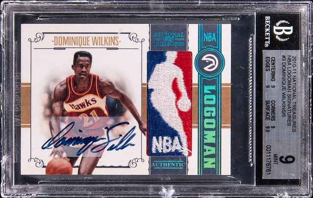 2010-11 Panini National Treasures Dominique Wilkins NBA Logoman Signatures #3 card image
