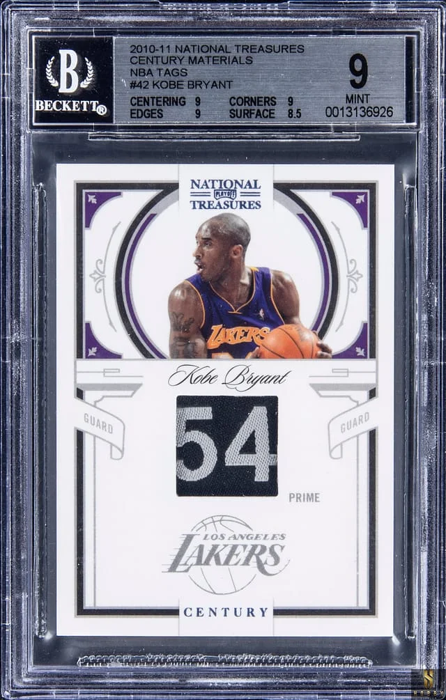 2010-11 Panini National Treasures Kobe Bryant Century Materials NBA Tags #1 card image