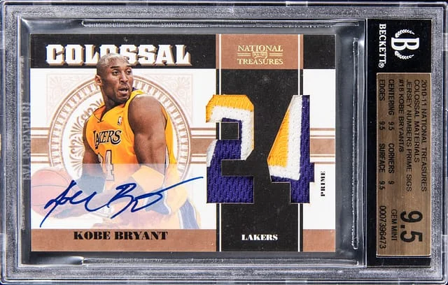 2010-11 Panini National Treasures Kobe Bryant All Decade Material Signatures Prime #18 card image