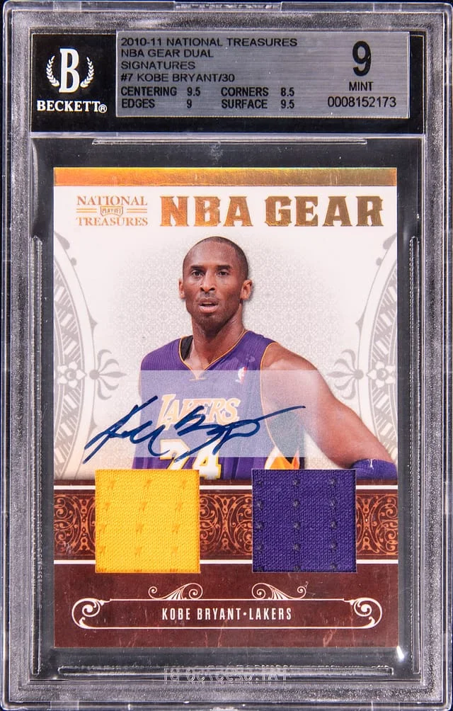 2010-11 Panini National Treasures Kobe Bryant NBA Gear Dual Signatures #7 card image