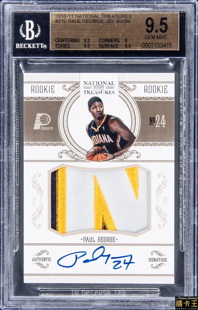 2010-11 Panini National Treasures Paul George Patch Autograph (RPA) #210 card image