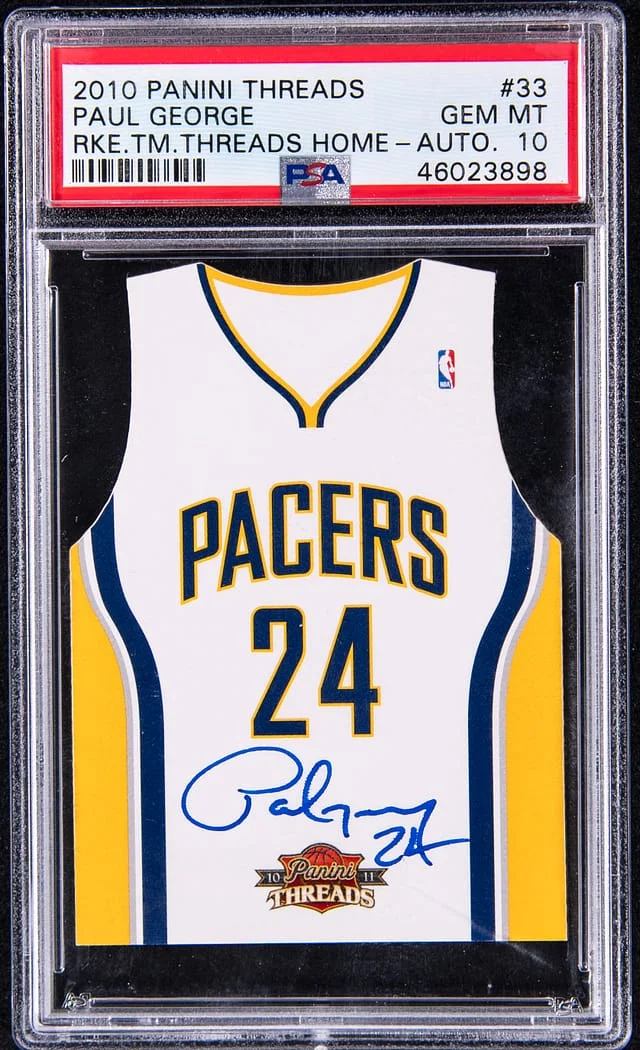 2010-11 Panini Paul George Threads Team Threads Home Autograph #33 card image