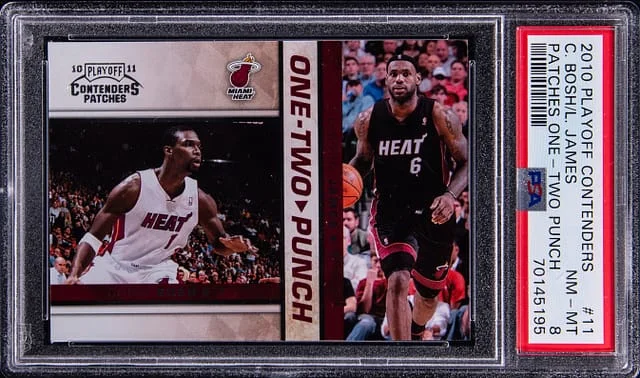 2010-11 Panini Playoff Chris Bosh/LeBron James Contenders Patches One-Two Punch #11 card image