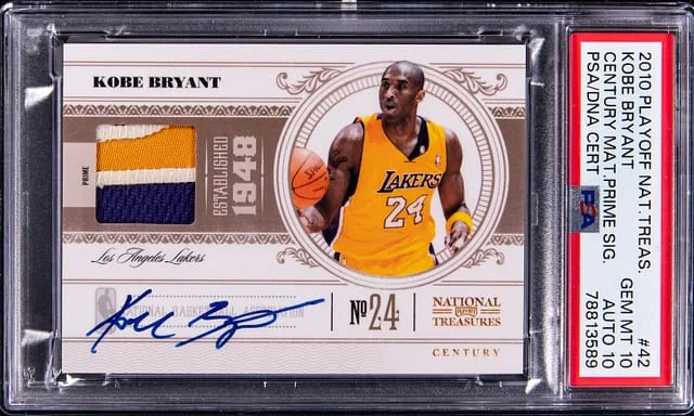 2010-11 Panini Playoff Kobe Bryant National Treasures Century Material Prime Signatures #42 card image