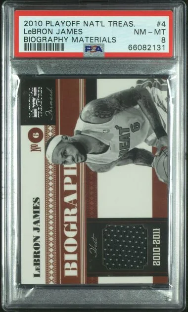 2010-11 Panini Playoff LeBron James National Treasures Biography Materials #4 card image