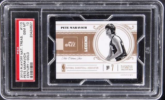 2010-11 Panini Playoff Pete Maravich National Treasures Century Gold #110 card image