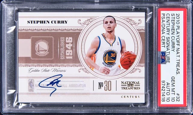 2010-11 Panini Playoff Stephen Curry National Treasures Century Signature #32 card image