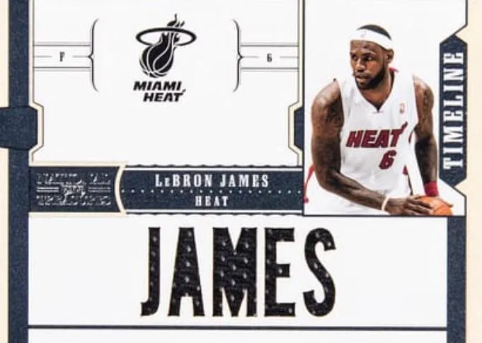 2010-11 Playoff National Treasures Lebron James Timeline Materials Custom Names #21 card image