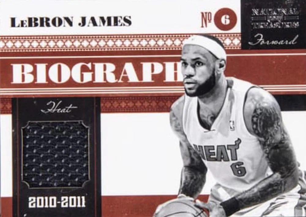 2010-11 Playoff National Treasures Lebron James Biography Materials #4 card image
