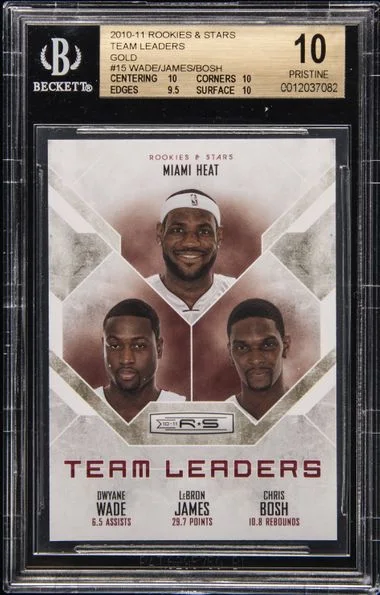 2010-11 Rookies & Stars Team Leaders Gold Wade/James/Bosh #15 card image