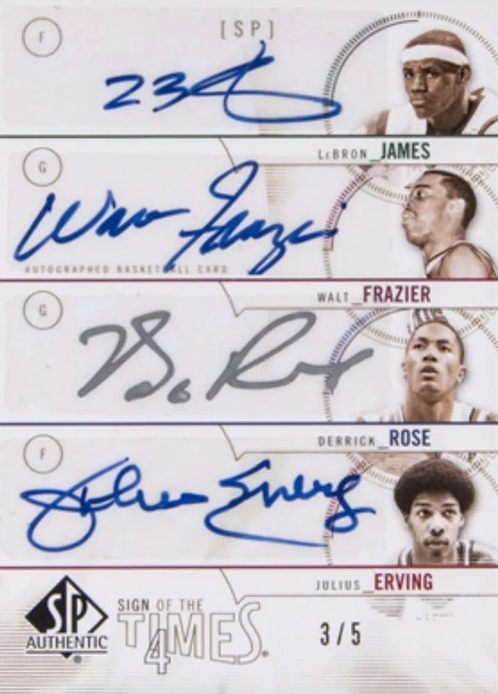 2010-11 SP Authentic Lebron James Sign of the Times Quads #HOT card image
