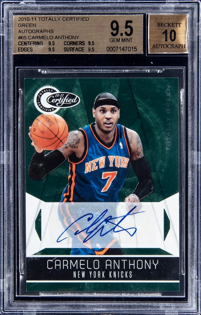 2010-11 Totally Certified Green Autograph Carmelo Anthony #65 card image