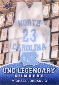 2010-11 Upper Deck North Carolina Tar Heels Michael Jordan Legendary Numbers 3D #LN1 card image