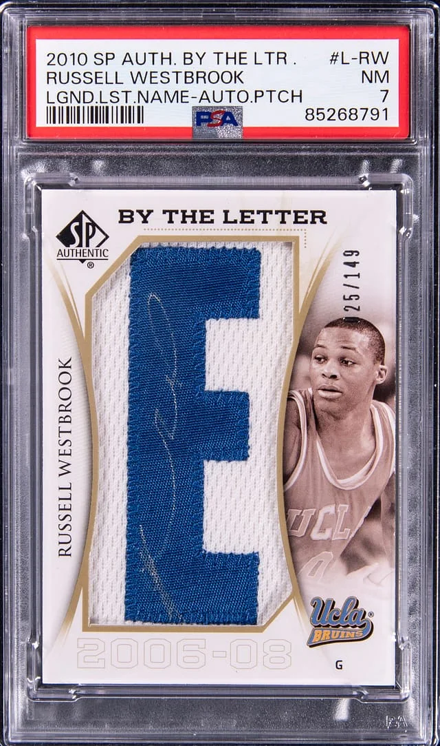 2010-11 Upper Deck SP Authentic Russell Westbrook By The Letter Legendary Last Name Autograph Patch #L-RW card image