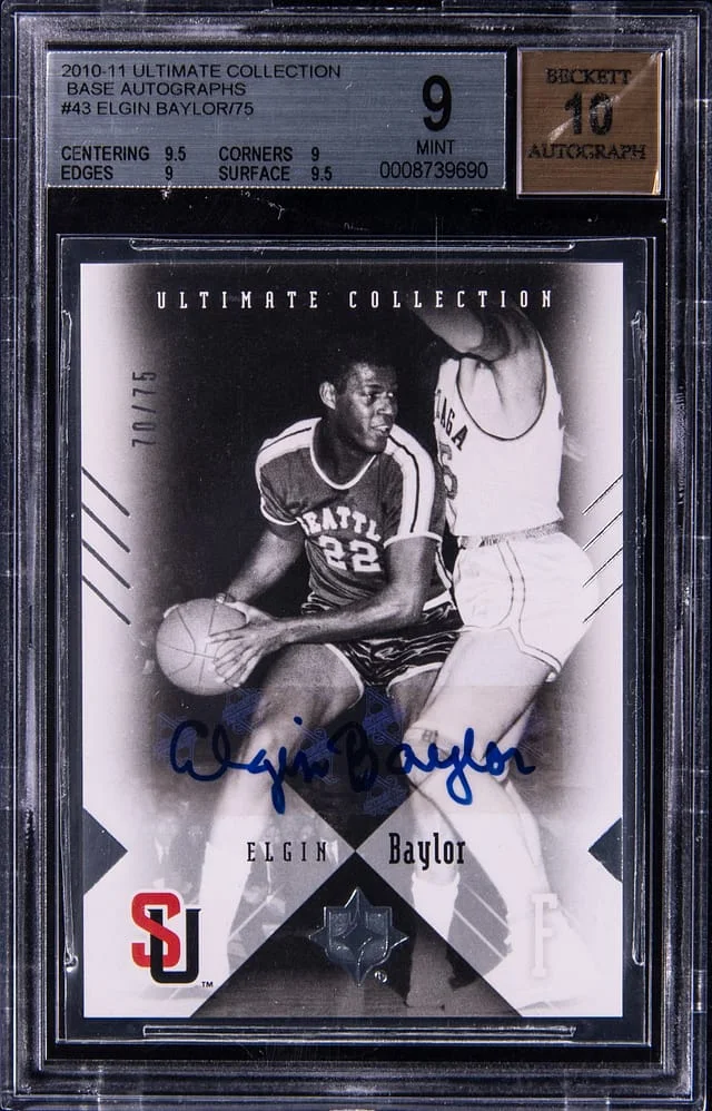 2010-11 Upper Deck Ultimate Collection Elgin Baylor Base Autographs #43 card image