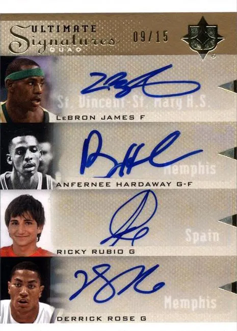 2010-11 Upper Deck Ultimate Collection Lebron James Ultimate Signatures Quad #JHRR card image