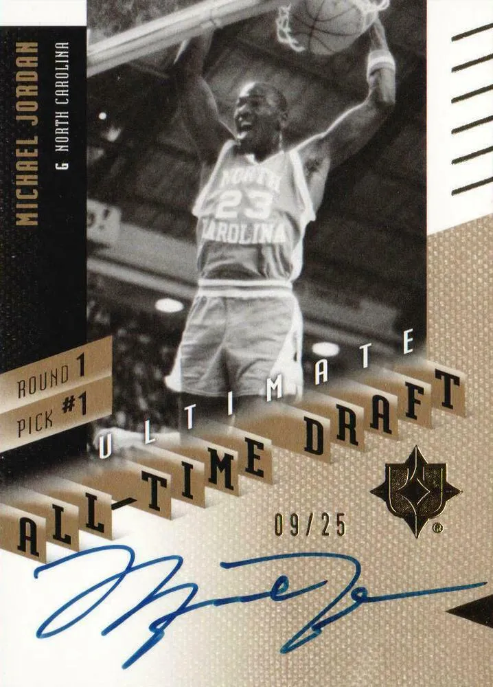 2010-11 Upper Deck Ultimate Collection Michael Jordan Ultimate All-Time Draft Signatures Gold #1-1 card image