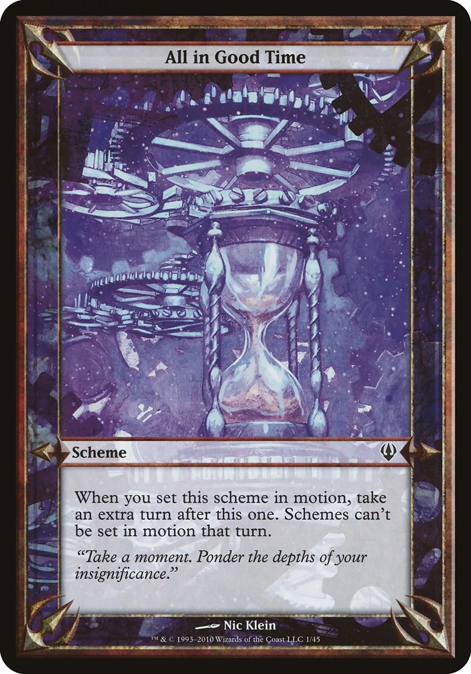 2010 Archenemy Schemes All in Good Time common #1★ unlisted card image