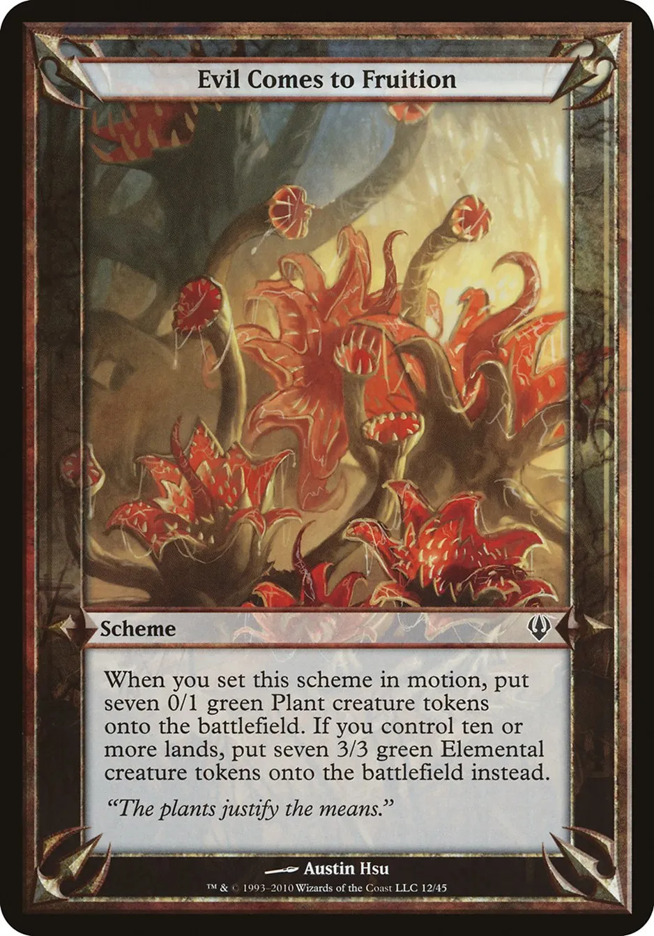 2010 Archenemy Schemes Evil Comes to Fruition common #12★ unlisted card image