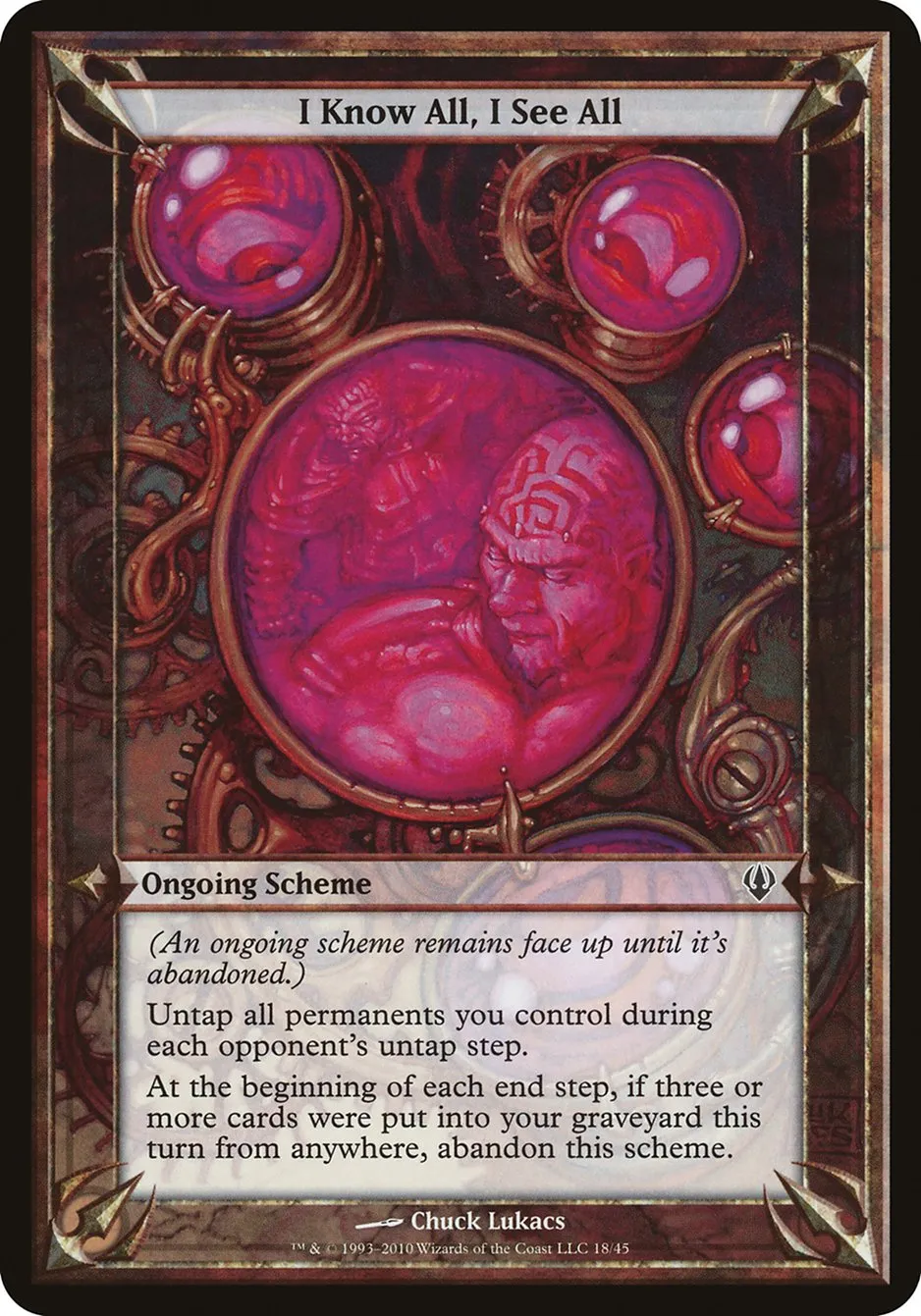 2010 Archenemy Schemes I Know All, I See All common #18★ unlisted card image