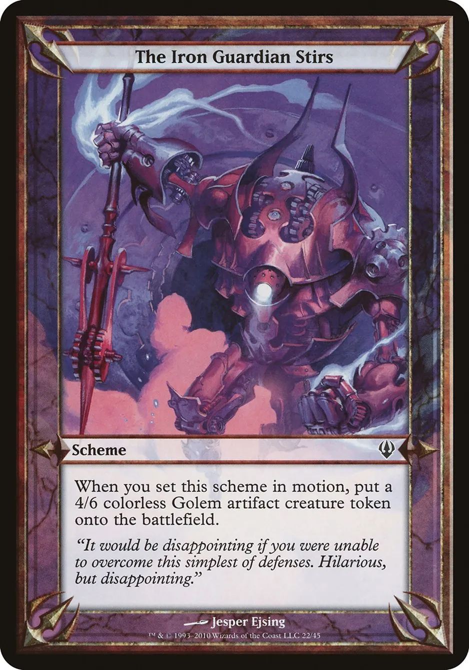 2010 Archenemy Schemes The Iron Guardian Stirs common #22★ unlisted card image