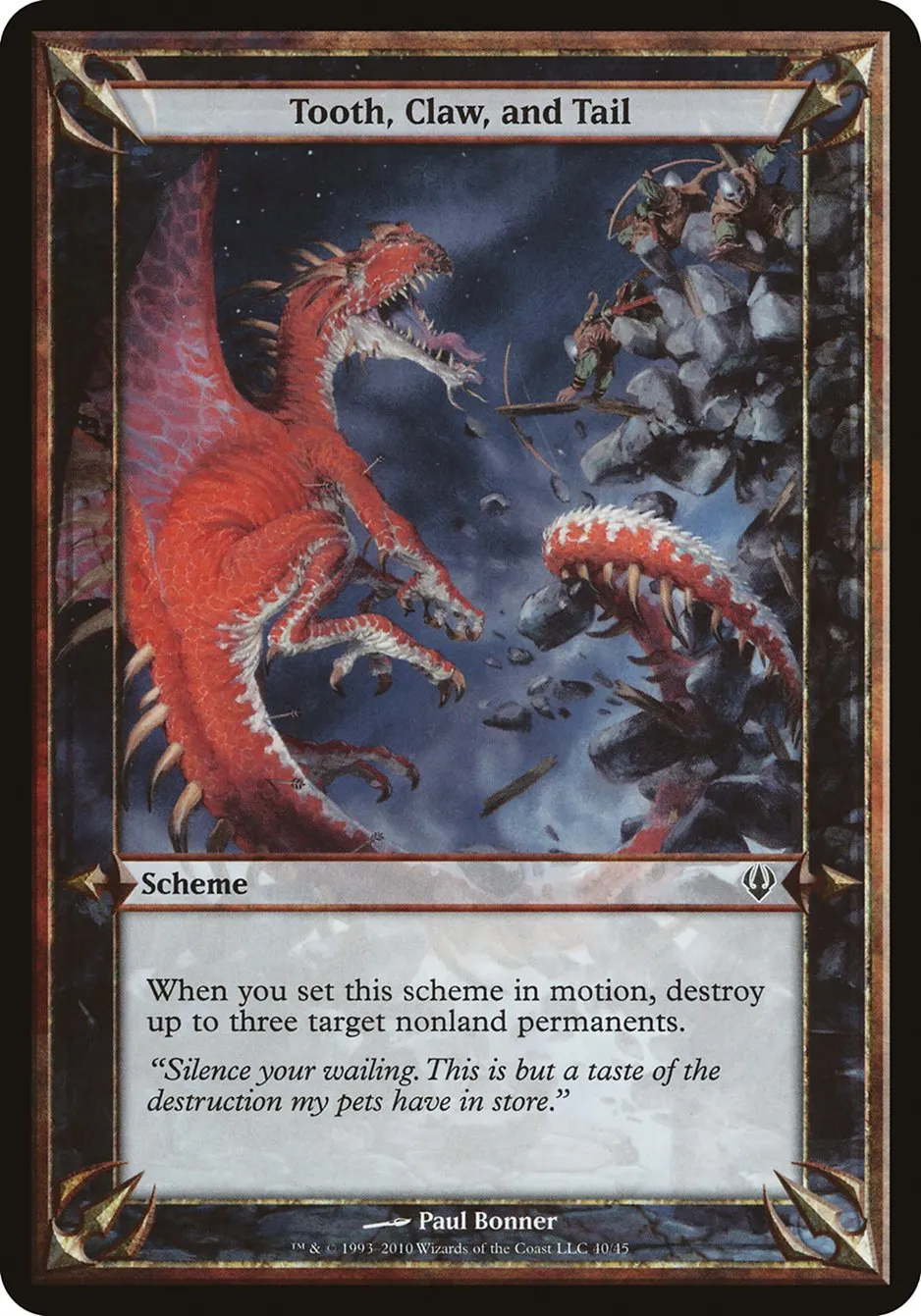 2010 Archenemy Schemes Tooth, Claw, and Tail common #40★ unlisted card image