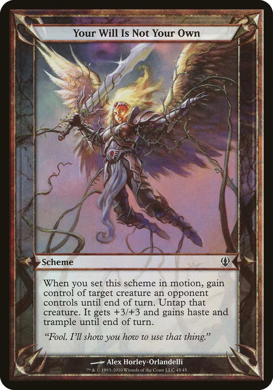 2010 Archenemy Schemes Your Will Is Not Your Own common #45★ unlisted card image