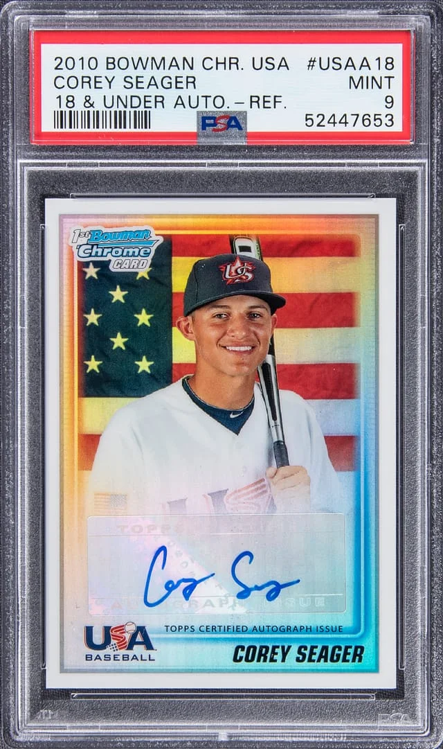 2010 Bowman Chrome Corey Seager USA Autograph #USAA-18 card image