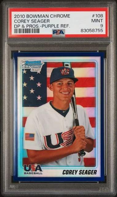 2010 Bowman Chrome Draft Corey Seager Picks & Prospects Purple Refractor #108 card image