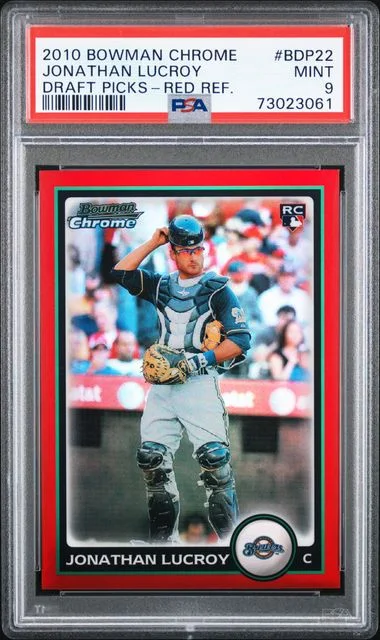 2010 Bowman Chrome Draft Jonathan Lucroy Picks Red Refractor #BDP22 card image